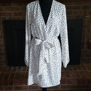 Longsleeve animal print wrap dress